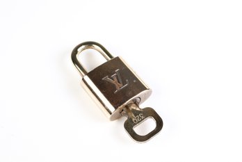 Louis Vuitton Pad Lock Lock & Key Brass Gold Key Number 320 Authentic