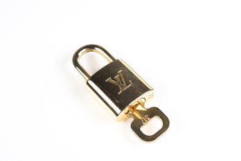 Louis Vuitton Pad Lock Lock & Key Brass Gold Key Number 317 Authentic
