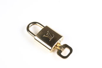 Louis Vuitton Pad Lock Lock & Key Brass Gold Key Number 317 Authentic
