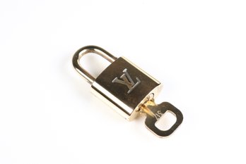 Louis Vuitton Pad Lock Lock & Key Brass Gold Key Number 317 Authentic
