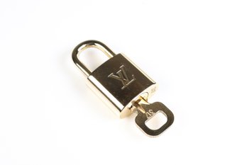 Louis Vuitton Pad Lock Lock & Key Brass Gold Key Number 317 Authentic