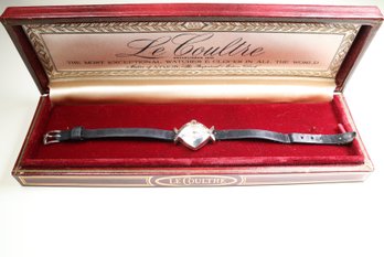 LeCoultre Ladies 14 Karat White Gold Midcentury Watch Art Deco Watch 1950's Comes With Box