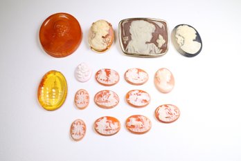 Lot Of 16 Cameos Vintage Antique