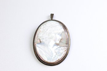 Sterling Silver 925 Cameo Pearl Abalone