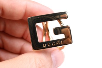 Gucci Gold G-motif Logo Scarf Ring