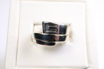 GUCCI Spiral G Logo Snake Ring Sterling Silver 925
