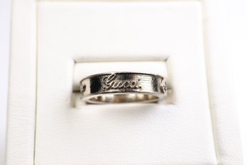 Gucci Interlocking G Logo Double Ring Sterling Silver 925 Ring