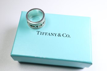 TIFFANY & CO Ring STERLING SILVER .925 Roman Numeral Atlas Come With Box