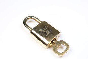 Louis Vuitton Pad Lock Lock & Key Brass Gold Key Number 317 Authentic