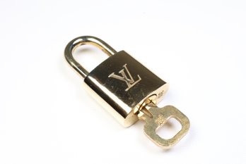 Louis Vuitton Pad Lock Lock & Key Brass Gold Key Number 311 Authentic