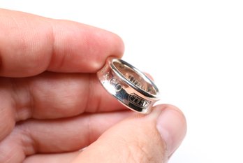 TIFFANY & CO Ring STERLING SILVER .925 JEWELRY Curved 1837 T&CO