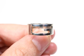 Gucci G Cut-Out Band Ring Sterling Silver 925