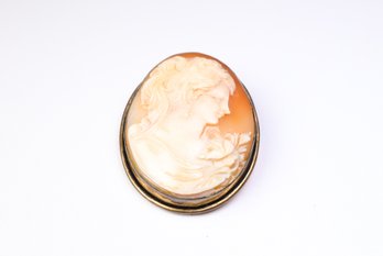 Sterling Silver 925 Pendant Brooch Cameo
