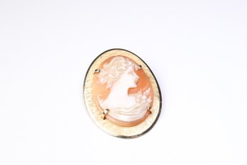Gold Plated Cameo Pendant Brooch