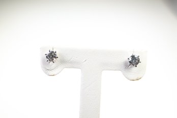 18k White Gold, Natural Diamond Stud Earrings 0.80ctw, Gemstone Jewelry Diamonds