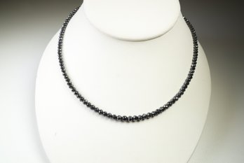 18k White Gold Black Diamond Necklace 50.00ctw Adjustable