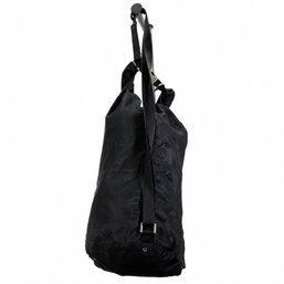 Prada Black Nylon Tessuto Hobo Shoulder Bag Handbag Purse Silver Hardware