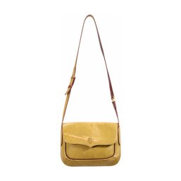 Cartier Must De Cartier Leather Shoulder Bag Crossbody Handbag Purse Mustard Yellow