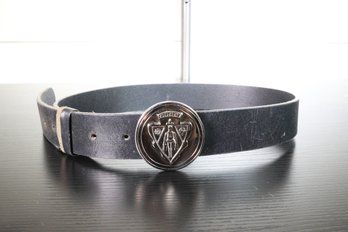 Gucci Hysteria Crest Buckle Belt Black Calfskin Silver Hardware