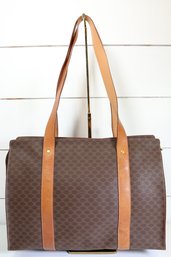 Celine C Macadam Leather Purse Bag Brown