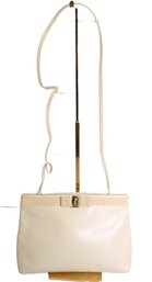 Salvatore Ferragamo Vara Bow Crossbody Bag In Off-white Leathe