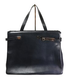 Black Salvatore Ferragamo Gancini Leather Tote Bag