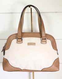 Gucci  Monogram Trim Canvas Bowler Bag Purse