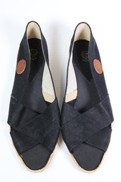 Black Gucci Women's Flat Round Toe Espadrille Sandal Shoes Size 39