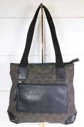 Gucci GG Canvas And Leather Tote Bag In Black