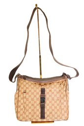 Gucci GG Canvas Shoulder Bag Mongram Leather Purse