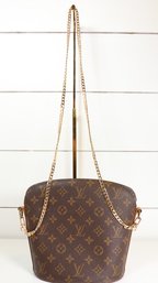 Louis Vuitton Monogram Drouot Crossbody Bag In Brown Coated Canvas With Vachetta Leather Trim