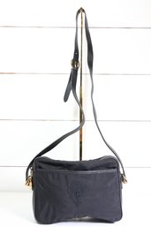 Gucci Black Nylon And Leather Shoulder Bag With Gold Hardware