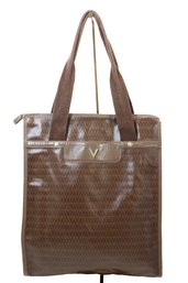 Mario Valentino Large Brown PVC Tote Bag