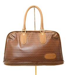 Mario Valentino Boston Bag In Brown PVC And Leather