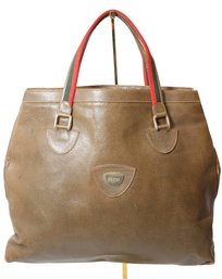 Gucci Brown Leather Tote Bag Vintage Handbag Purse