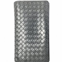 Bottega Veneta Intrecciato Gray Leather Continental Wallet
