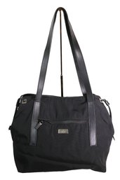 Gucci Black Nylon And Leather Tote Bag Purse