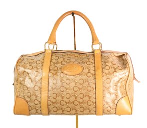 Celine Macadam Boston Bag Leather Handbag Purse