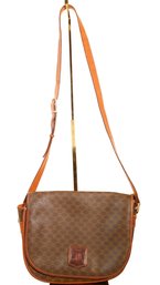 Celine Macadam Messenger Bag Shoulder Bag Crossbody Purse Leather
