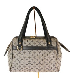 Louis Vuitton Josephine PM Handbag Navy Blue Purse Leather