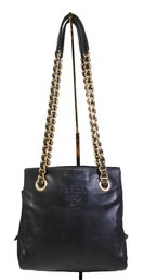 Prada Black Leather Chain Shoulder Bag Purse