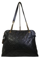 Chanel Vinyl Quilted Shoulder Bag Black Purse
