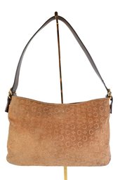 Celine Macadam Tan Suede Handbag Purse Bag