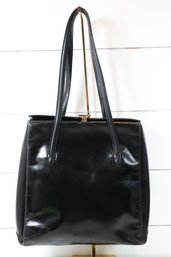 Gucci Black Leather Handbag Purse With Red Interior Bag