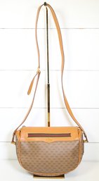 Gucci 1980s GG Monogram Tan Leather Crossbody Bag Purse