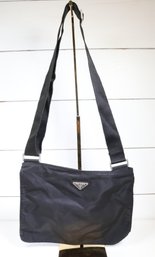 Prada Vela Nylon Messenger Bag Black Shoulder Bag