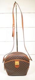 Celine Vintage Macadam Canvas Crossbody Bag Canvas Leather Purse