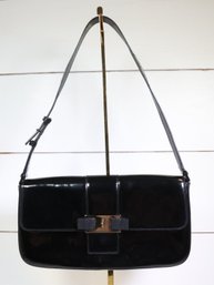 Salvatore Ferragamo Patent Leather Mini Bag Black Purse