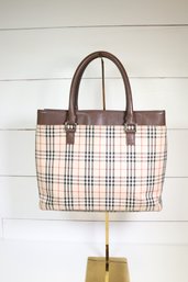 Burberry Brown House Check Jacquard Handbag Medium Purse