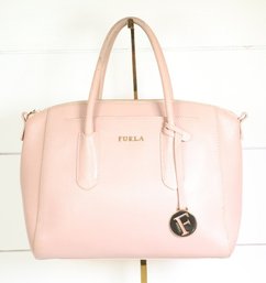 Furla Saffiano Leather Tote Leather Handbag Gold-Tone Hardware Purse